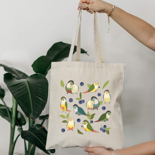 Blueberry Conures Canvas Tote Bag