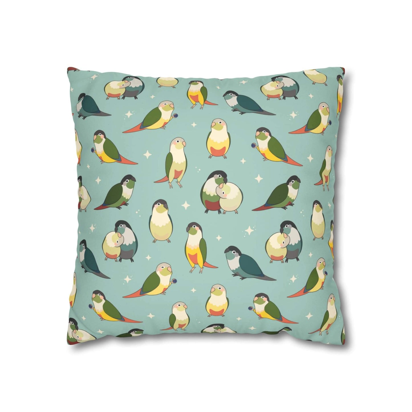 Green Cheek Conure Pillow Cover - Faux Suede