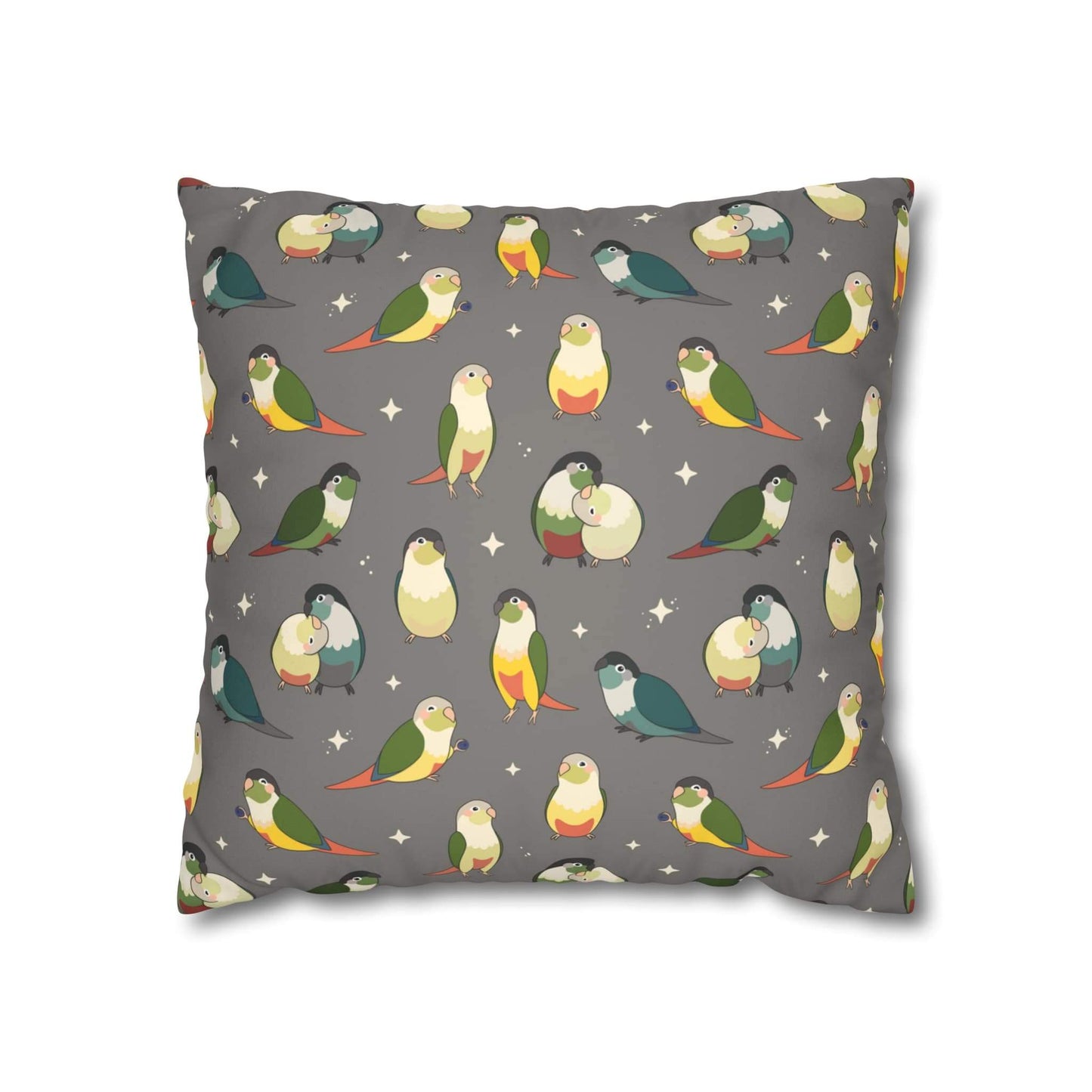 Green Cheek Conure Pillow Cover - Faux Suede