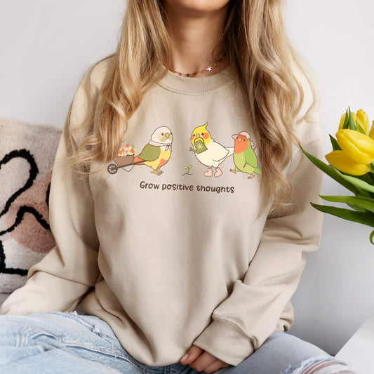 Grow Positive Thoughts | Spring Birbs Unisex Sweatshirt