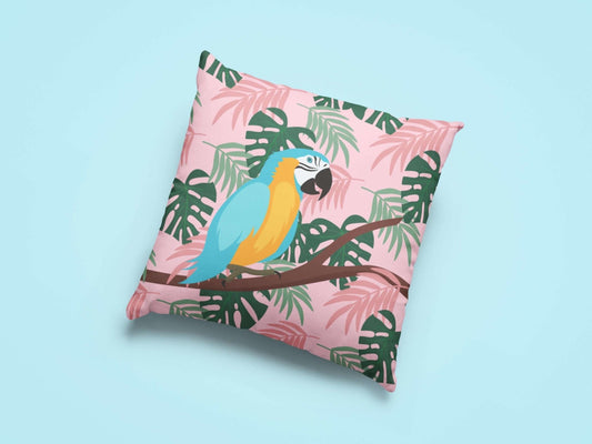 Blue And Yellow Macaw Pillow Cover - Birbtown