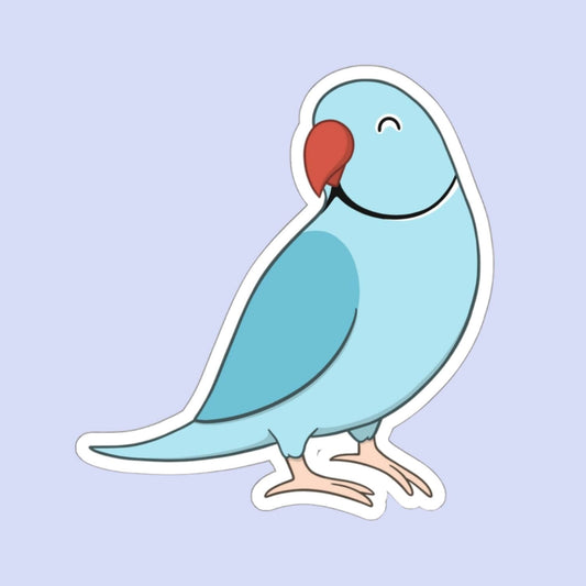 Cute Indian Ringneck Sticker (multiple color options) - Birbtown