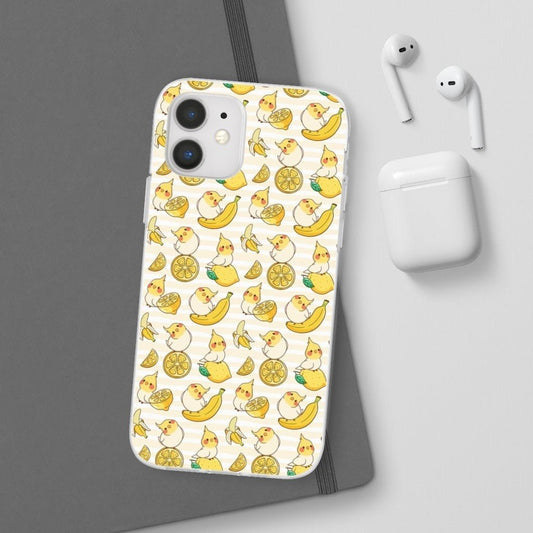 Fruity Cockatiels Flexi Phone Case - Birbtown