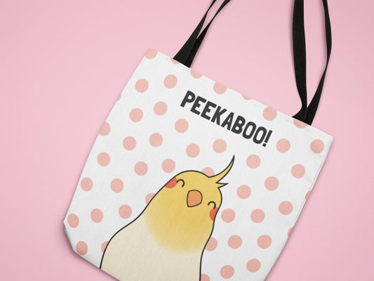 Peekaboo! Cockatiel Durable Fabric Tote Bag - Birbtown
